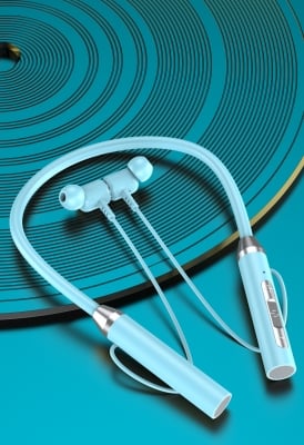 Căști wireless G01, 130 mAh, HiFi, microfon HD, Waterproof, Albastru