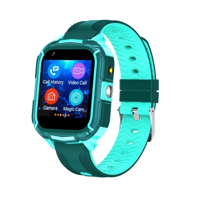 Ceas inteligent pentru copii T35, rezistent la apa, zona sigura, apeluri HD, recunoastere faciala, slot SIM, lanterna, SOS, verde