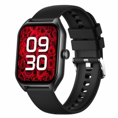 Ceas inteligent H40, rezistent la apă, apeluri Bluetooth, moduri sport, notificări, cronometru, negru