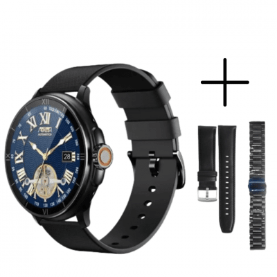 Ceas inteligent WS-13, rezistent la apă, GPS, apeluri Bluetooth, calendar, set negru