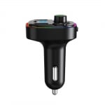 Transmițător auto G47, LED, radio FM, trei porturi USB, negru